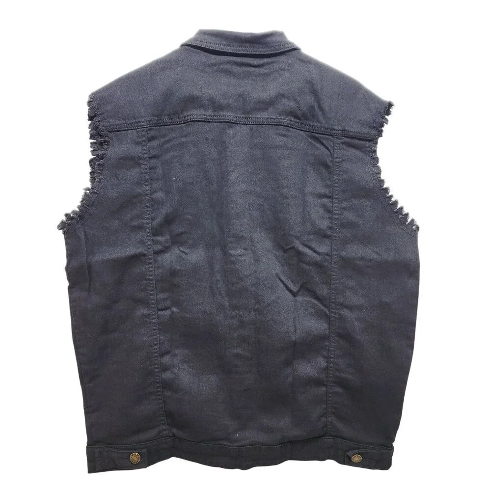 Denim Mens Sleeveless Vest Jacket Size Medium By Alliance Fashion